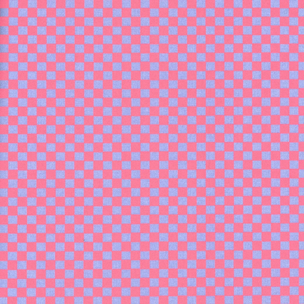 Patchwork fabric with small pink and light blue check pattern