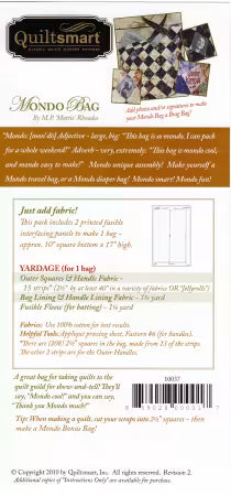 Mondo Bag Fun Pak # QS10037 from Quiltsmart