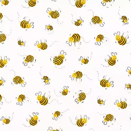 Susybee White Bees Allover # SB20197-100