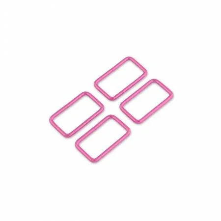 Four 1-1/2 in rectangle rings in pink