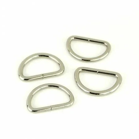 Nickel D-rings set with four 1-inch loops