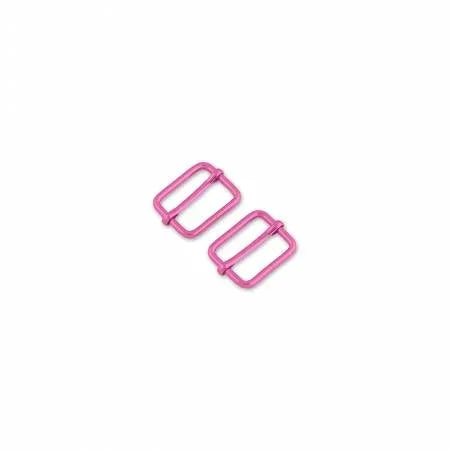 Two 1-inch slider buckles, pink plastic side-release hardware