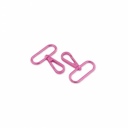 Pink 1-1/2 in swivel hooks set of two with connected strap loops