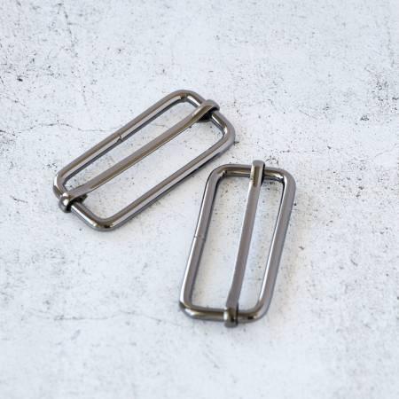 Gunmetal 2 in slider buckles, two metal buckle frames with sliding bars