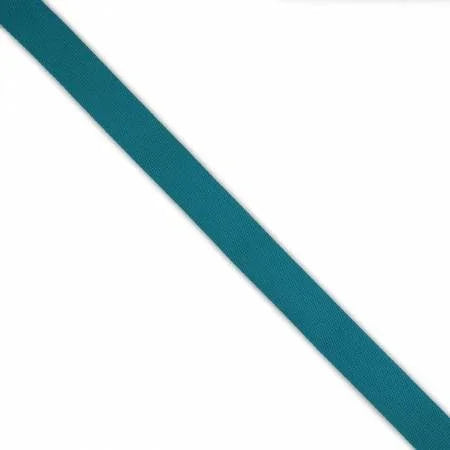 Teal 1-1/2 inch woven webbing strip, close-up