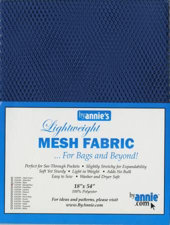 Lightweight mesh fabric swatch in blue, 18x54 in