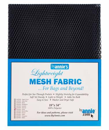Lightweight navy mesh fabric sheet, 18x54 in, in retail packaging