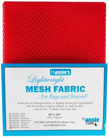 Red lightweight mesh fabric in package box