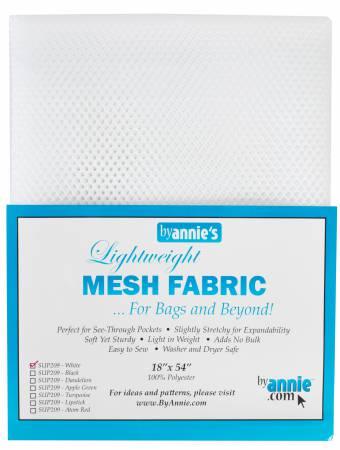 Individually packaged lightweight mesh fabric, white, 18 x 54 in, openwork texture