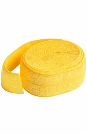 Fold-over elastic, yellow dandelion color, 3/4 in wide roll, 2 yd
