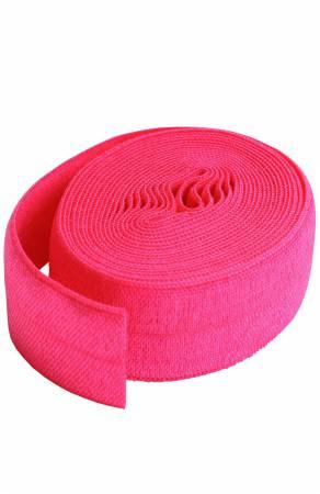 Fold-over elastic roll in pink with folded edge, 3/4 in width