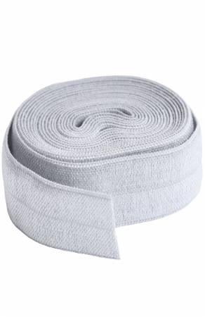 Pewter fold-over elastic roll, 3/4 in wide, 2 yd length
