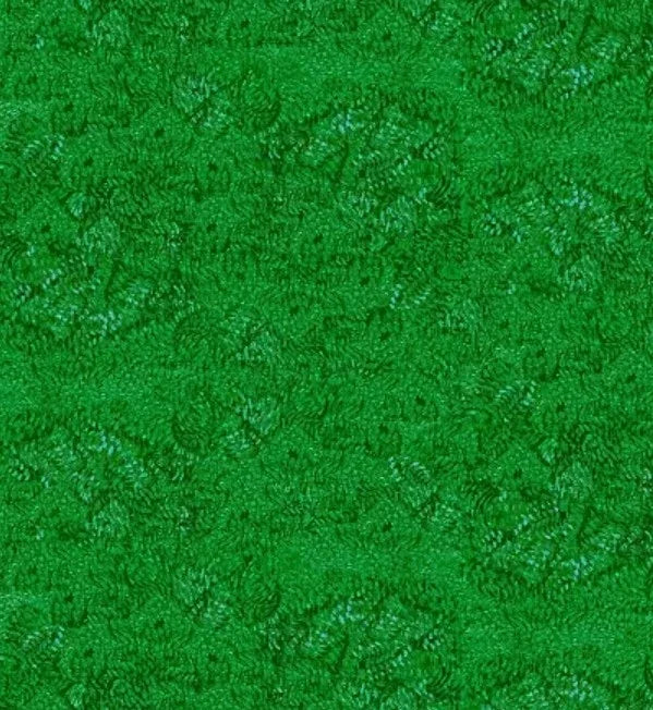 Green fabric swatch with textured floral pattern
