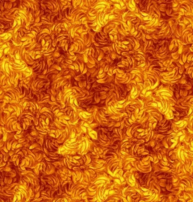 Orange brush texture fabric with swirling painterly pattern
