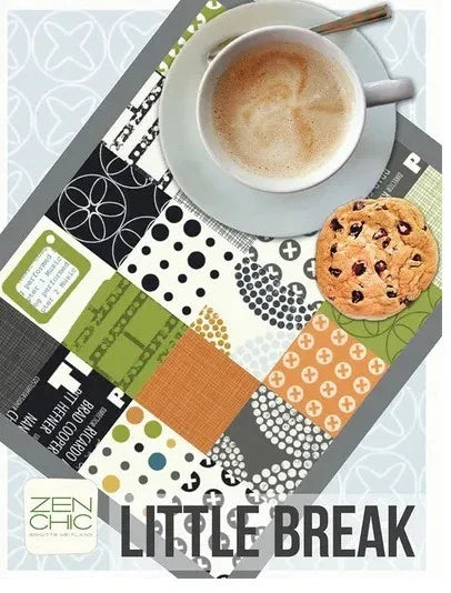 Little Break quilt pattern with fabric swatches and instructions, Zen Chic