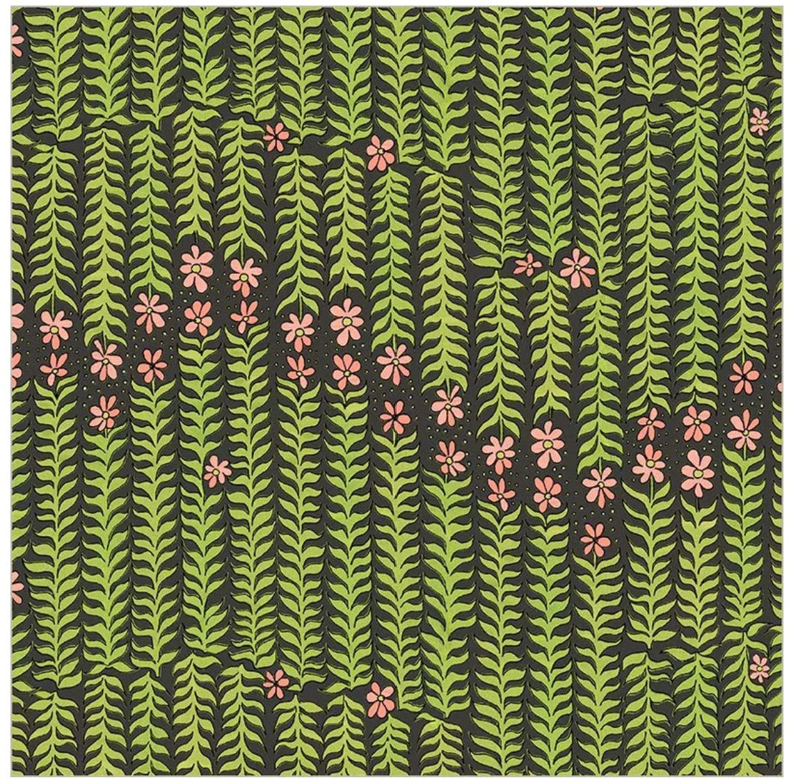 Flowers on Main Charcoal Stem to Stem # 54893-3 by Laura Heine for Windham Fabrics