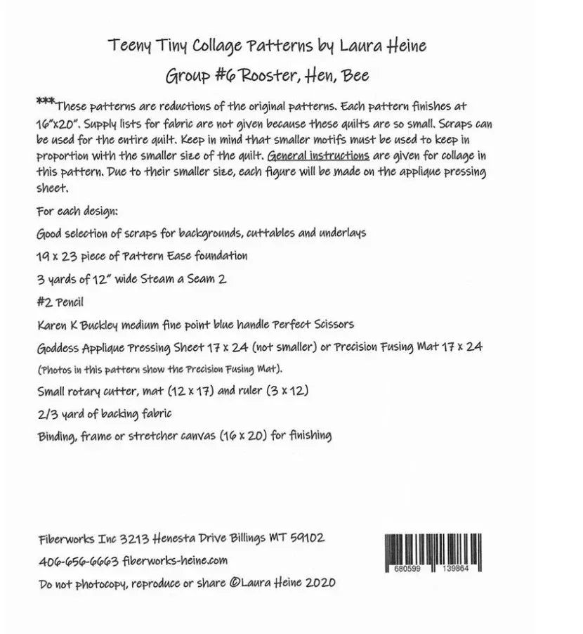 Quilt collage pattern booklet page with printed instructions and diagram lines