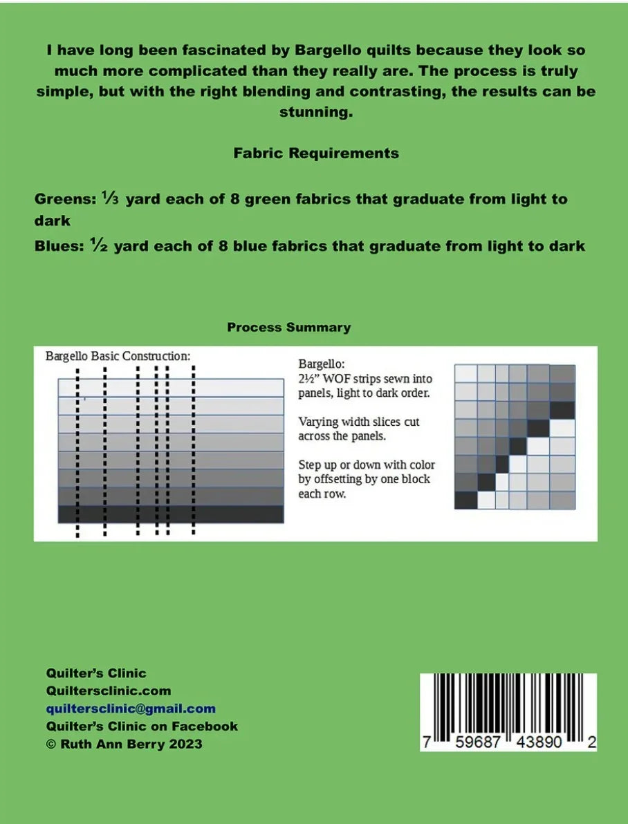Bargello quilt pattern QC-902 instruction sheet with diagram, text, and barcode