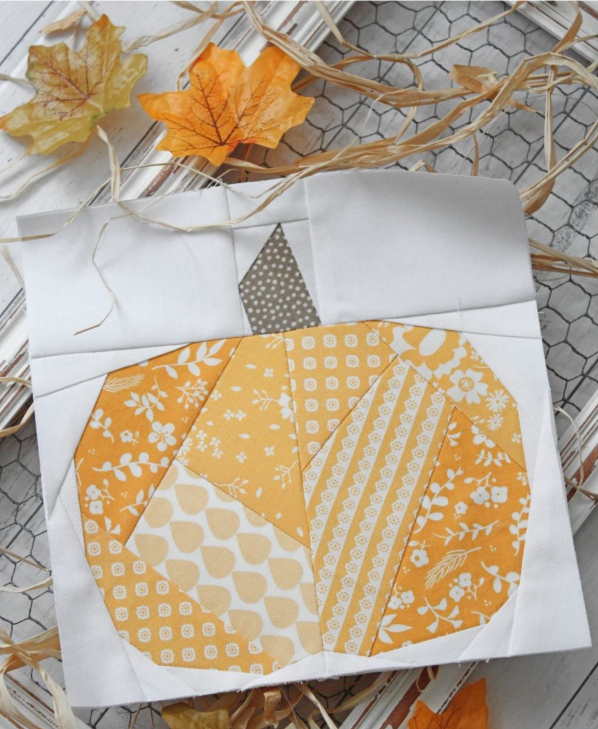 Pumpkin Block Foundation Paper Piecing - Free Pattern