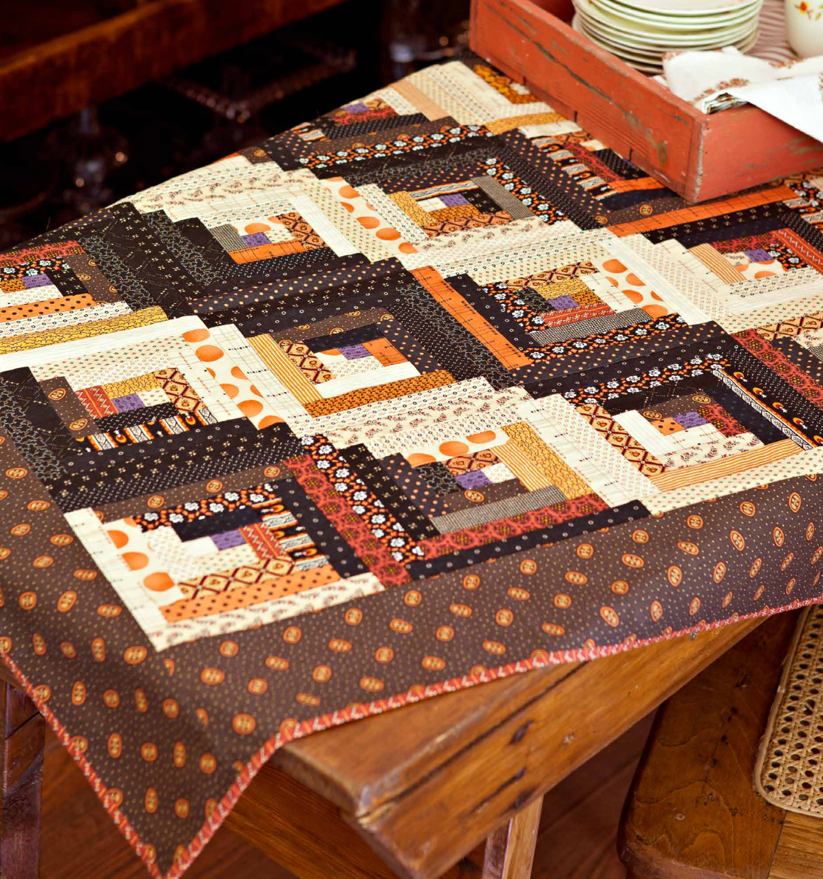 Harvest Table Log Cabin Table Topper - Free Pattern