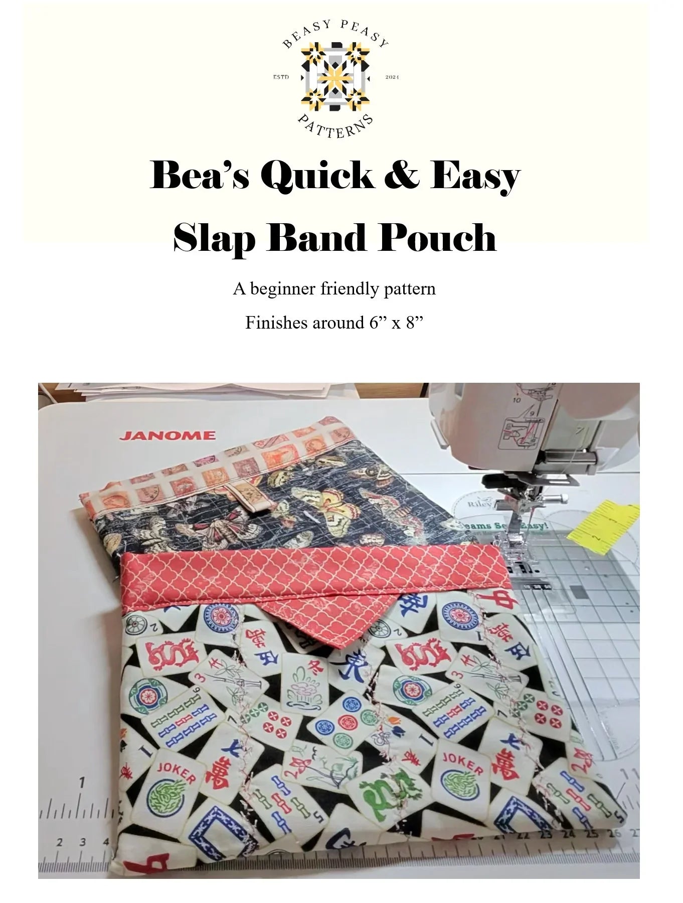 Bea's Quick & Easy Slap Band Pouch pattern cover page for electronic download