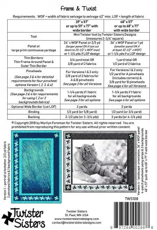 Frame & Twist craft kit, Twisted Sisters Designs TWS108, large print panel options