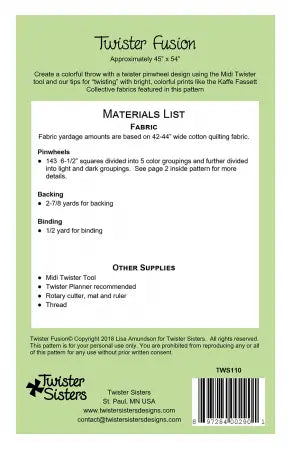 Twister Fusion # TWS110 from Twisted Sisters Designs