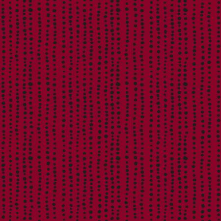 Dark red dotty stripe fabric with small black pattern dots