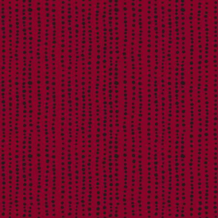 Dark red dotty stripe fabric with small black pattern dots