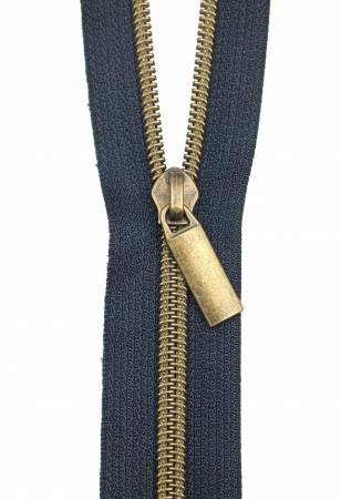 Navy #5 Nylon Antique Coil Zippers: 3 Yards with 9 Pulls # ZBY5C19 from Sallie Tomato