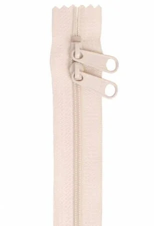 40in ivory handbag zipper with metal pull tabs