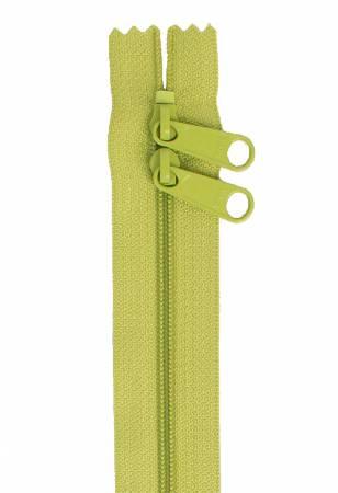 40 in apple green handbag zipper with double pulls and slider