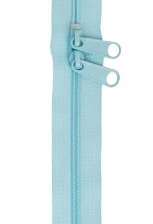 Robin egg blue double-slide handbag zipper with two pull tabs, 40 in