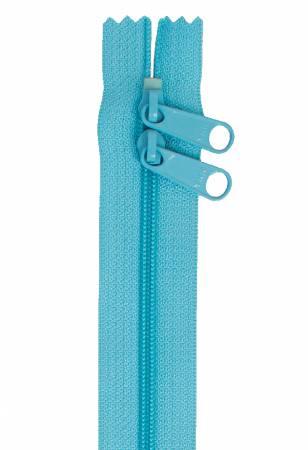 40in parrot blue handbag zipper with two pull tabs and metal slider