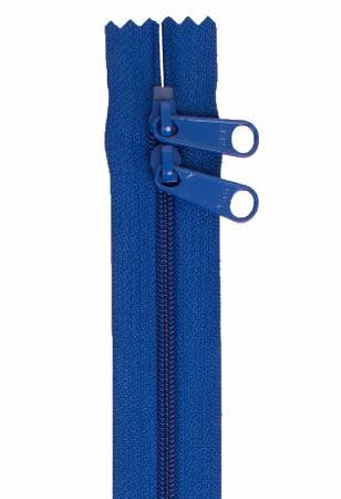 40in double-slide zipper tape with blue sliders and pull tab