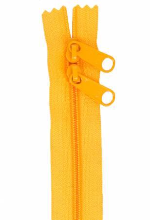 Papaya-orange double-slide handbag zipper, 40in length, with two pull tabs