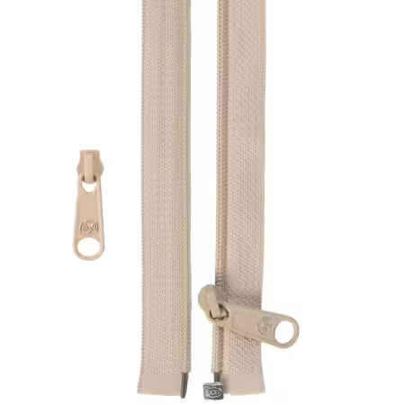 50in Separating Zipper and Extra Slide Natural # ZIP50-130 from ByAnnie