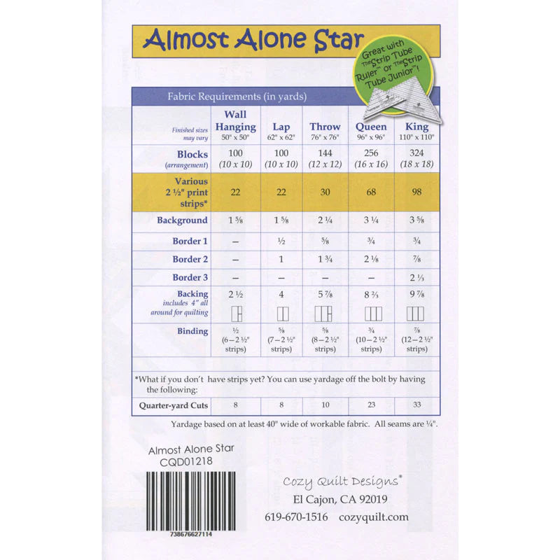 Almost Alone Star Quilt Pattern by Daniela Stout from Cozy Quilt Designs