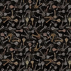 Steampunk Adventures Key Toss 29566 J by QT Fabrics