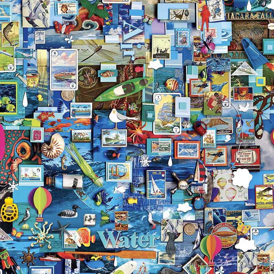 Color Collage II Sky & Sea Blue DP25232-45 from Northcott Sold by the Half Yard