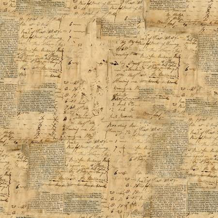 Last chance one yard cut Light Caramel All Hallows Eve Writing Y3819-64 from ClothWorks