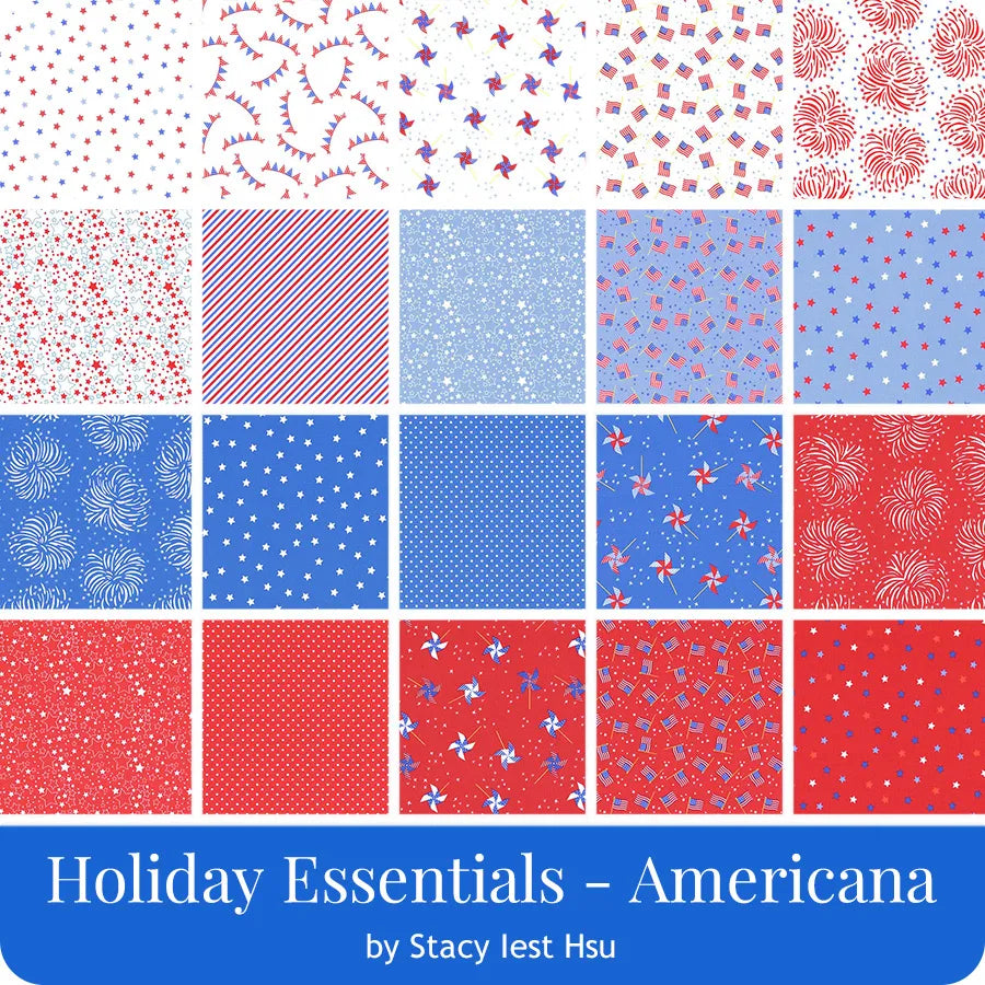 NEW BUNDLE! FREE Moda Cake Mix #1 Papers with Purchase of Holiday Americana Patriotic Layer Cake by Stacy les Hsu for Moda Fabrics