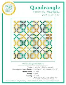 Quilting project pattern sheet with multicolor geometric square quilt design