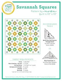 Quilt block pattern sheet with multicolor squares and project instructions