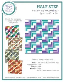 Quilt pattern for Half Step Project, includes fabric requirements and finished size