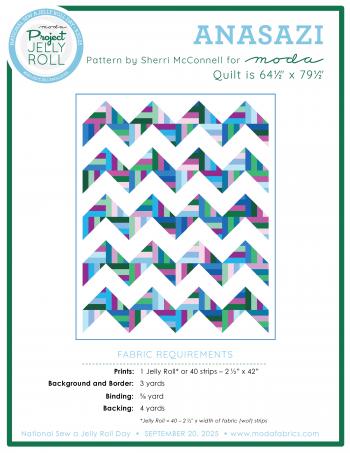 Anasazi quilt pattern sheet with colorful zigzag blocks
