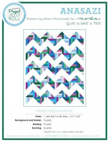 Anasazi quilt pattern sheet with colorful zigzag blocks