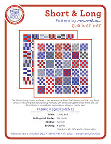 Quilt patchwork pattern sheet with checkered block layout, Short & Long design
