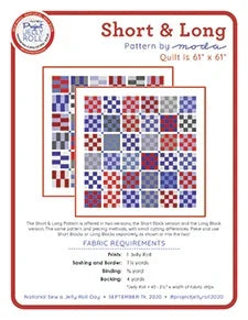 Quilt patchwork pattern sheet with checkered block layout, Short & Long design
