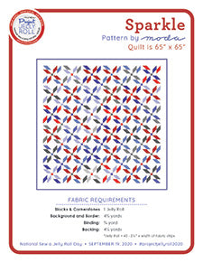 Moda Fabrics Sparkle quilt pattern with multicolor triangle design, 65 in square instructions